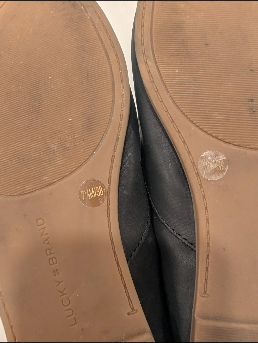 LUCKY BRAND Charsa2 Black Leather Slip-On Flats Loafers Size 7.5